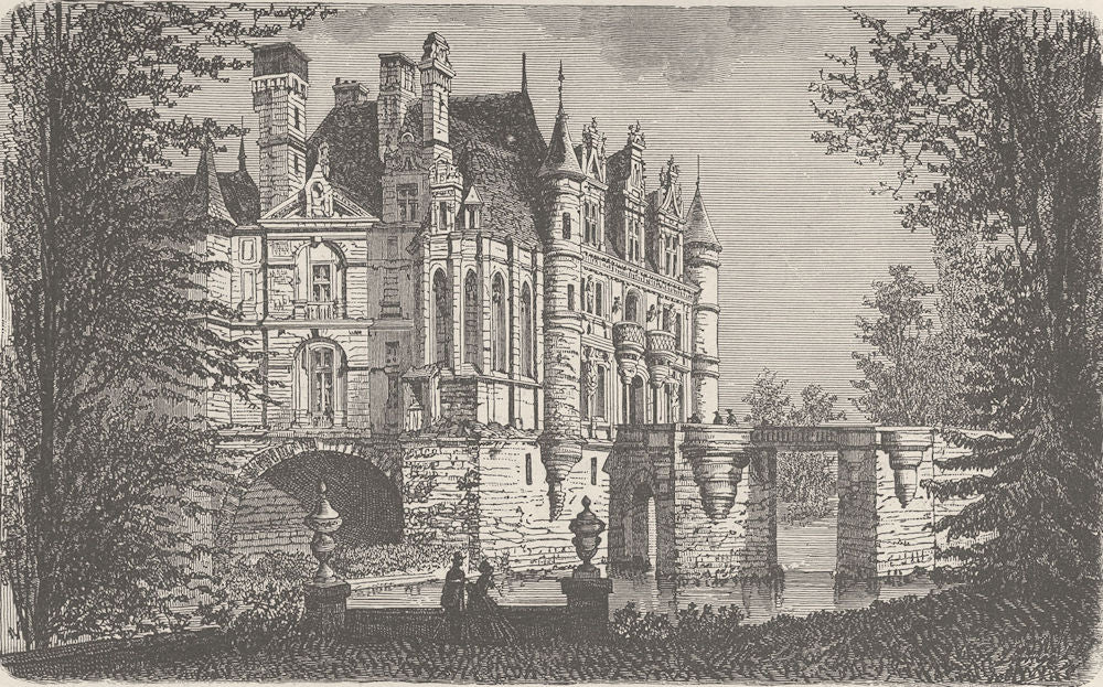 FRANCE. The chateau of Chenonceaux (Loir-et-Cher)  1894 old antique print